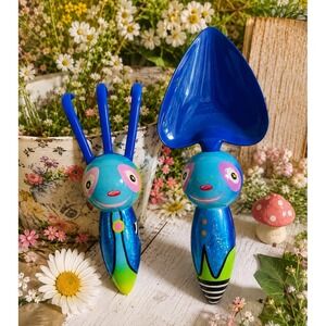 Vintage Pylones Paris Garden Tool Set Trowel Whimsical Bug Insect Rare Kitschy